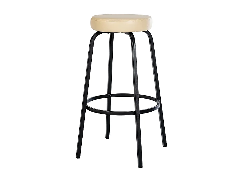 Tabouret de bar - Similicuir - Crème - Kamari
