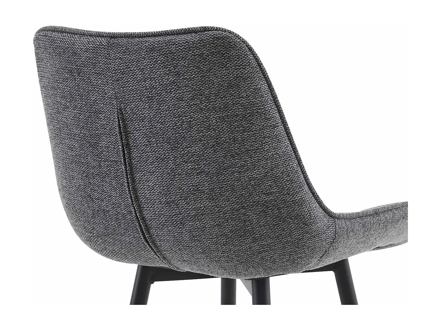 Tabouret de bar - Tissu & Métal noir mat - Gris foncé - Dartford