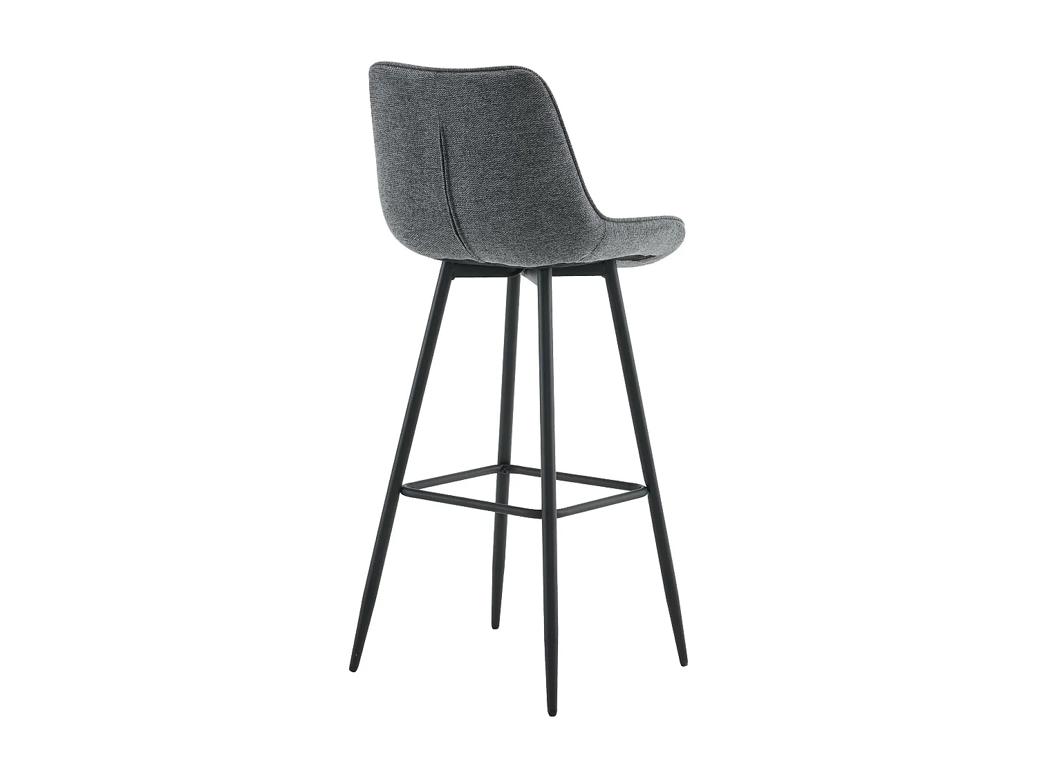 Tabouret de bar - Tissu & Métal noir mat - Gris foncé - Dartford