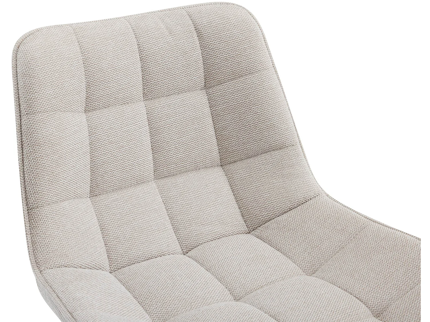 Tabouret de bar - Tissu & Métal noir mat - Crème - Dartford