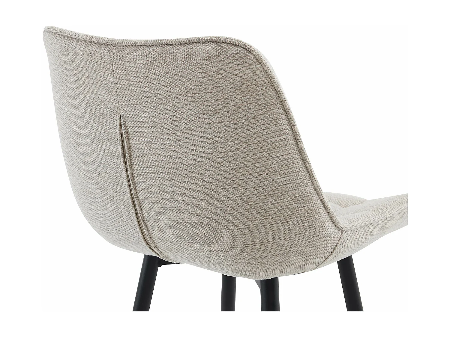 Tabouret de bar - Tissu & Métal noir mat - Crème - Dartford