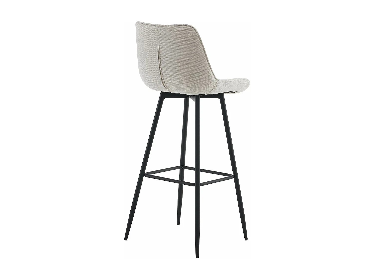 Lot de 2  Tabouret de bar - Tissu & Métal noir mat - Crème - Dartford