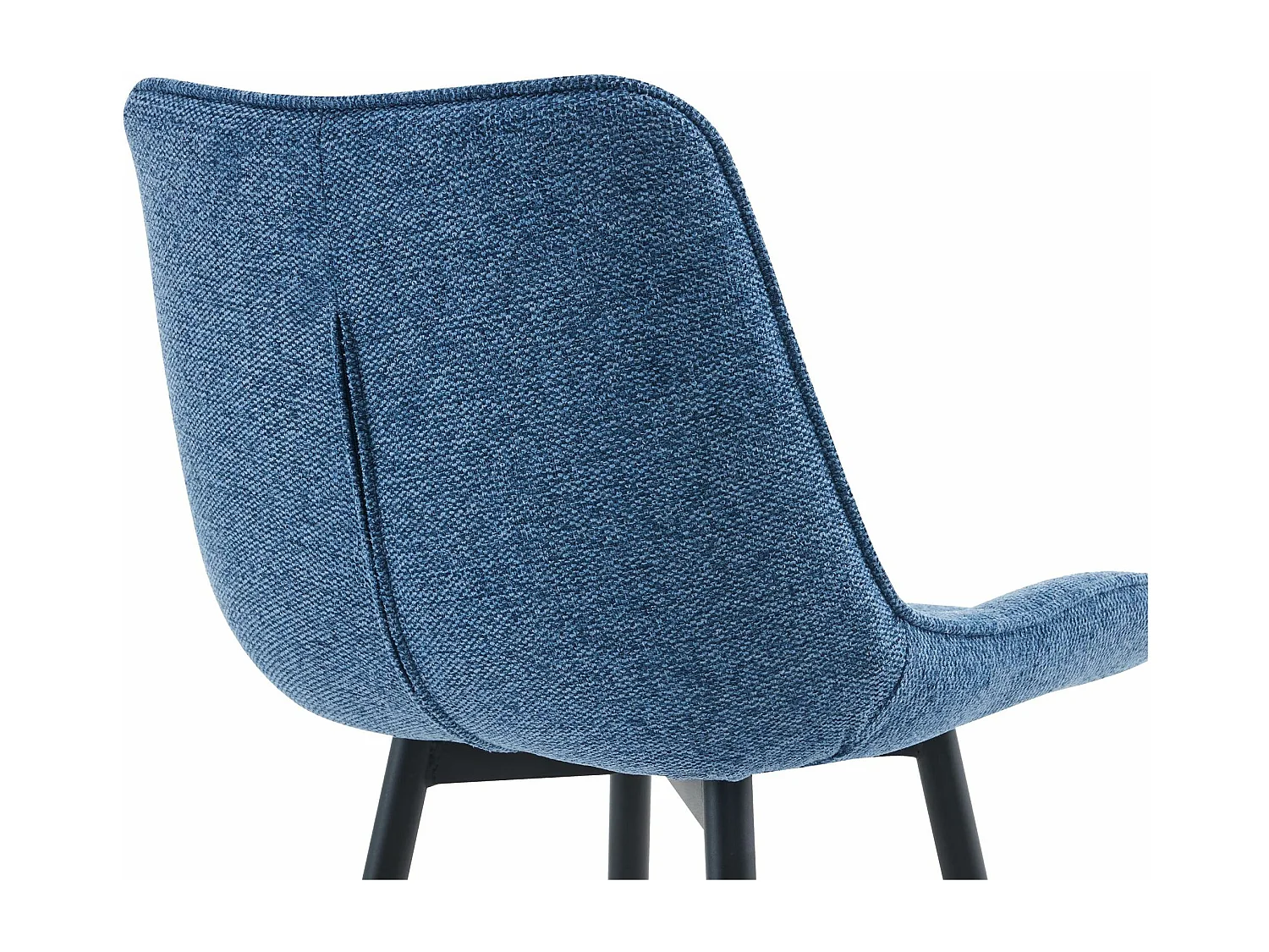 Tabouret de bar - Tissu & Métal noir mat - Bleu - Dartford