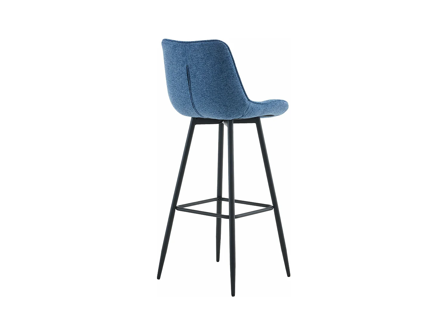 Tabouret de bar - Tissu & Métal noir mat - Bleu - Dartford