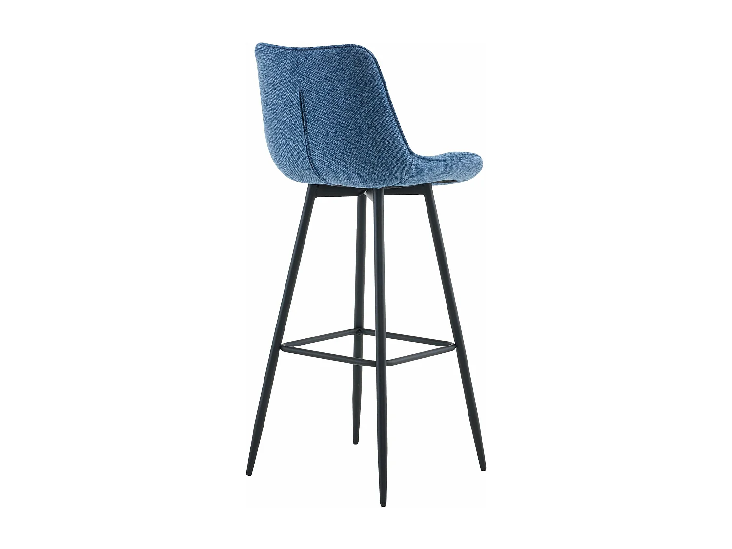 Tabouret de bar - Tissu & Métal noir mat - Bleu - Dartford