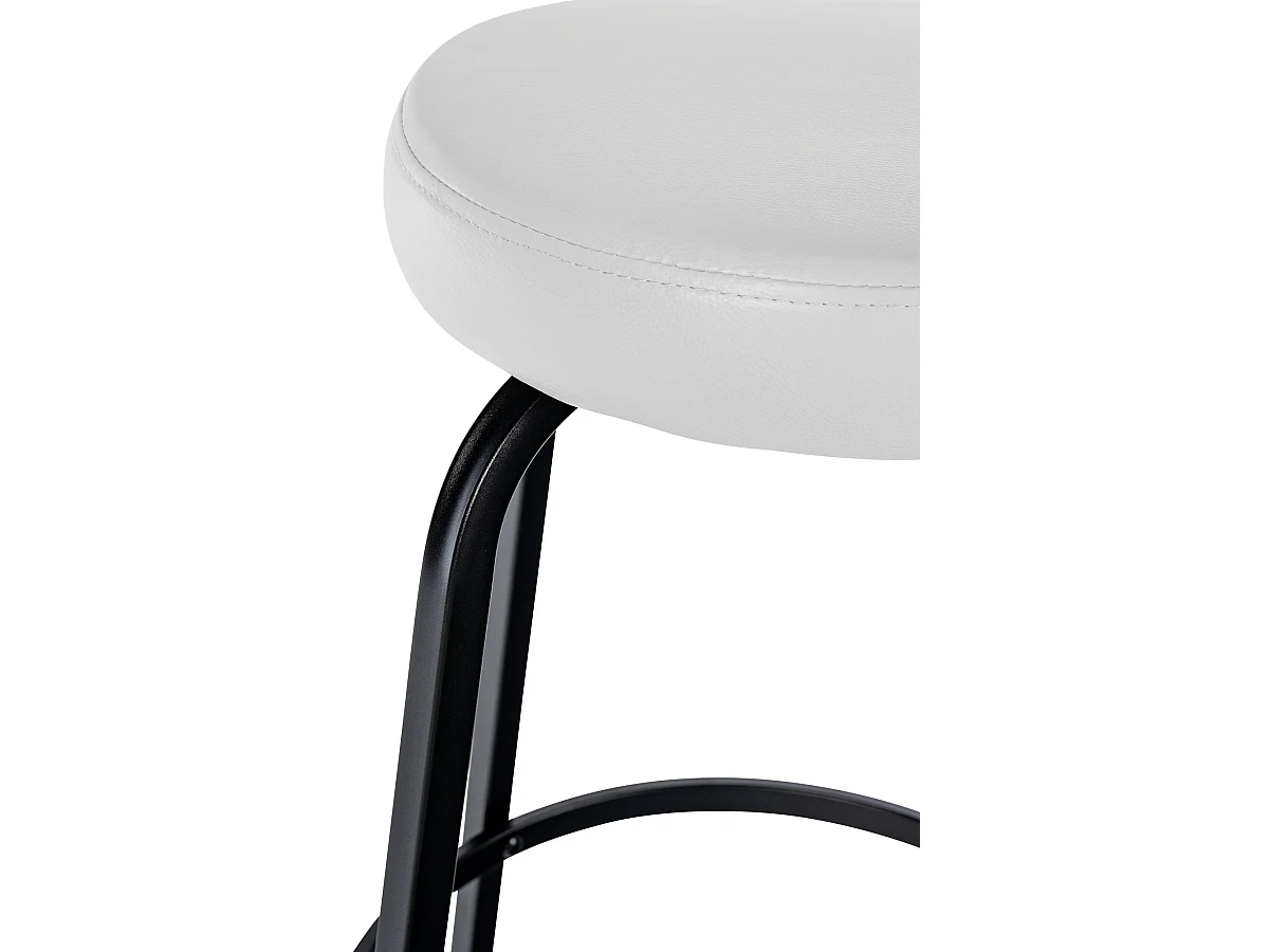 Tabouret de bar - Similicuir - Blanc - Kamari