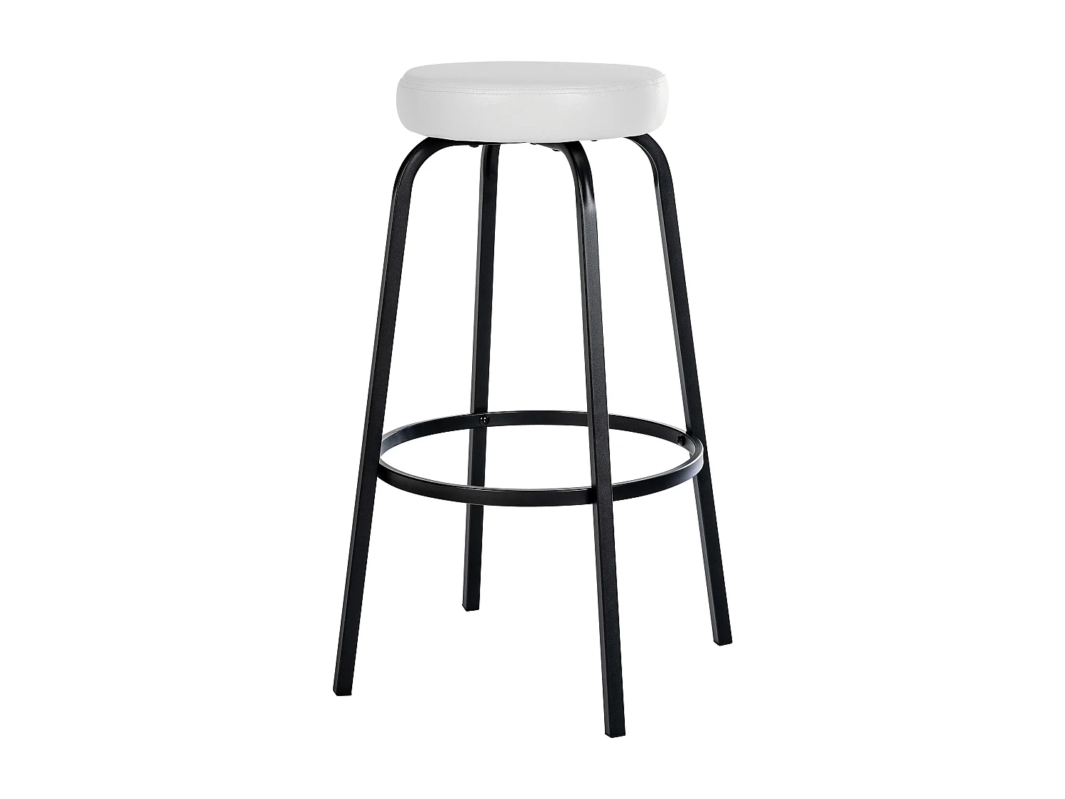 Tabouret de bar - Similicuir - Blanc - Kamari