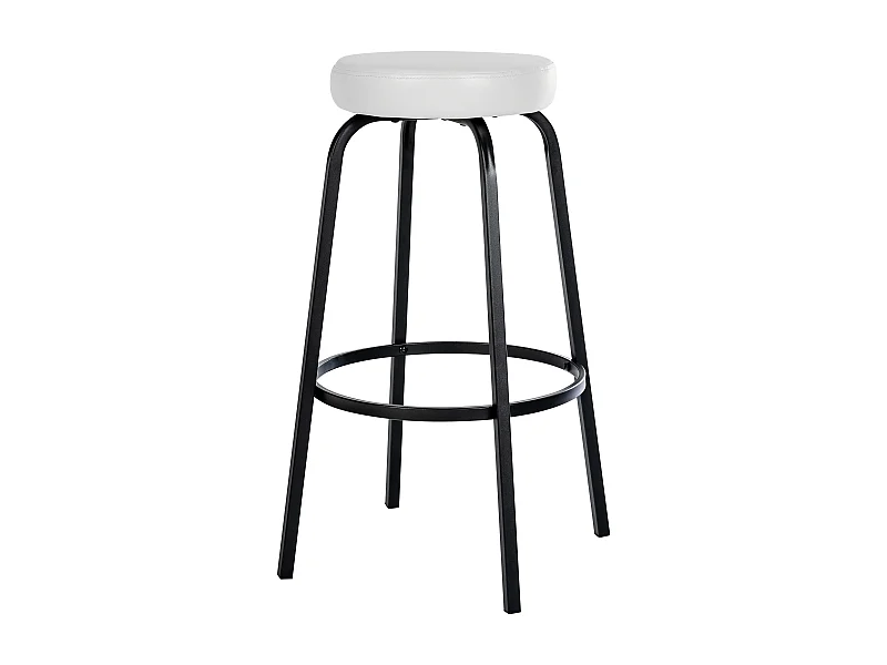 Tabouret de bar - Similicuir - Blanc - Kamari