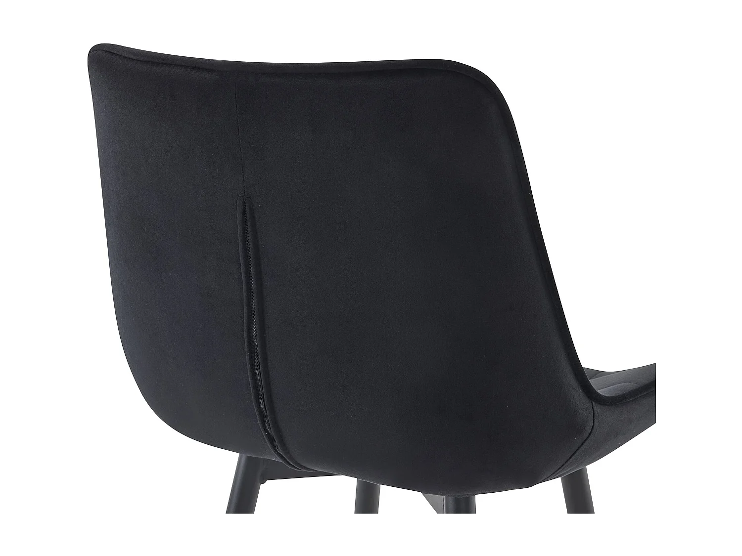 Tabouret de bar - Velours & Métal noir mat - Noir - Dartford