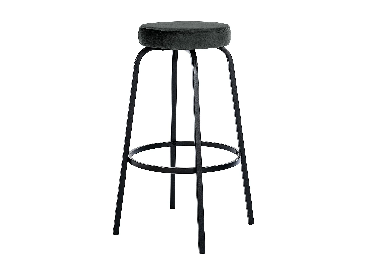 Tabouret de bar - Velours - Gris foncé - Kamari