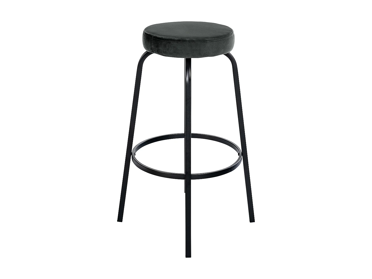 Tabouret de bar - Velours - Gris foncé - Kamari