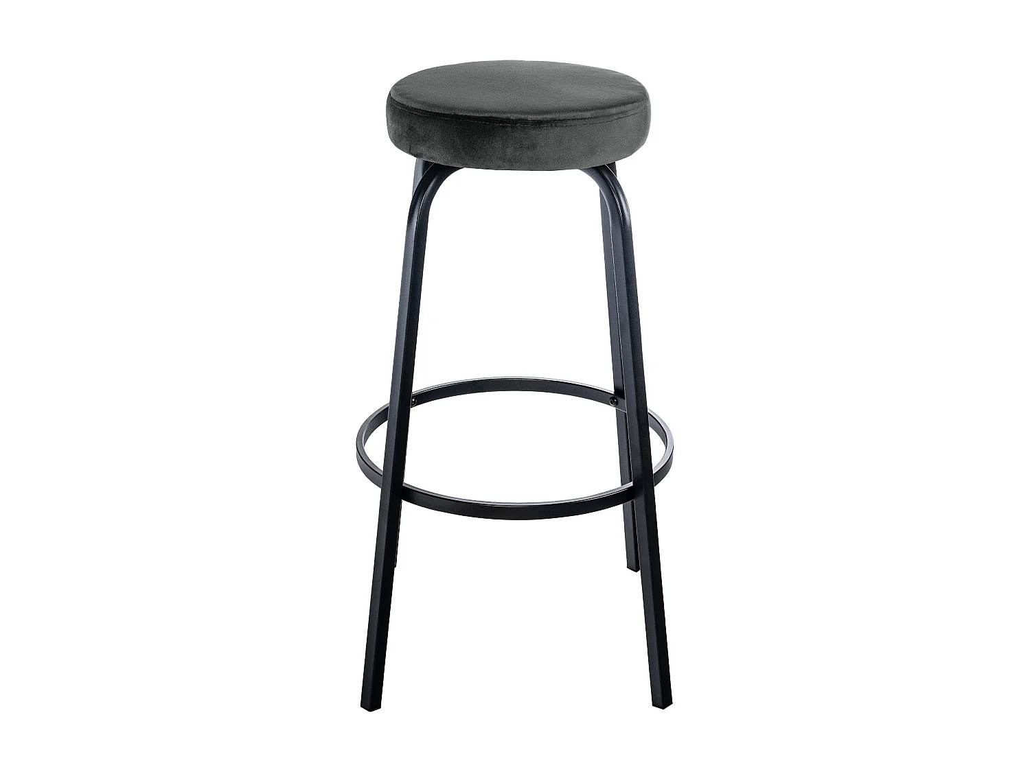 Tabouret de bar - Velours - Gris foncé - Kamari