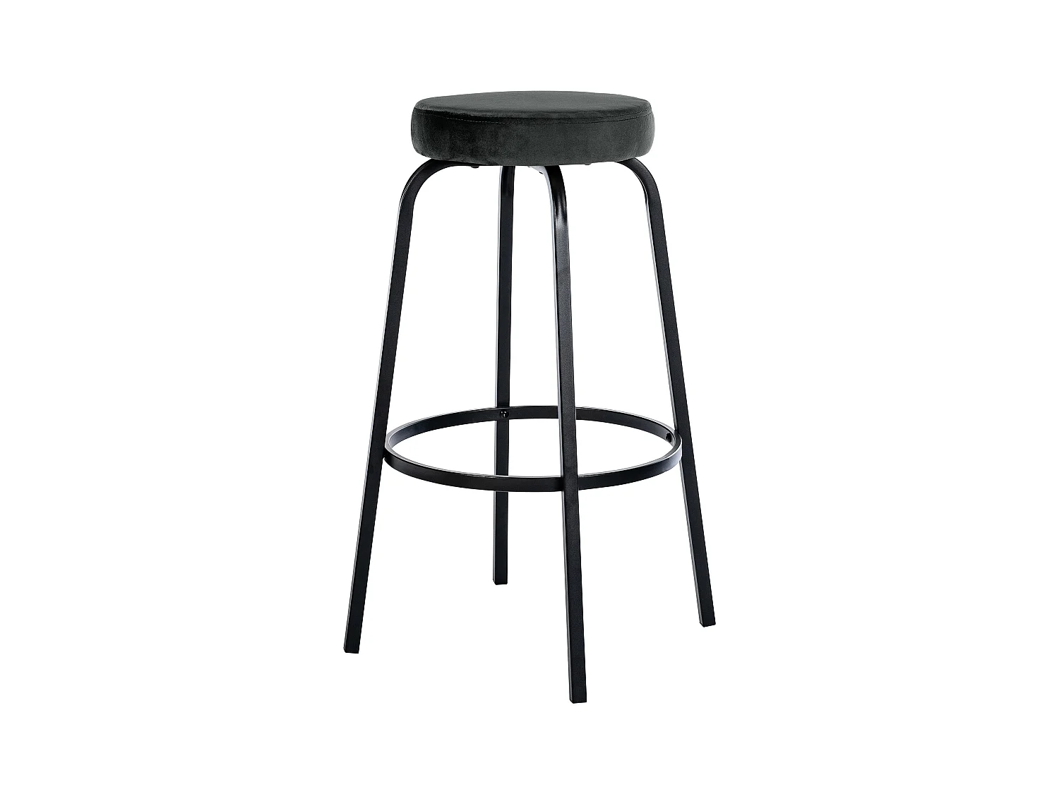 Tabouret de bar - Velours - Gris foncé - Kamari