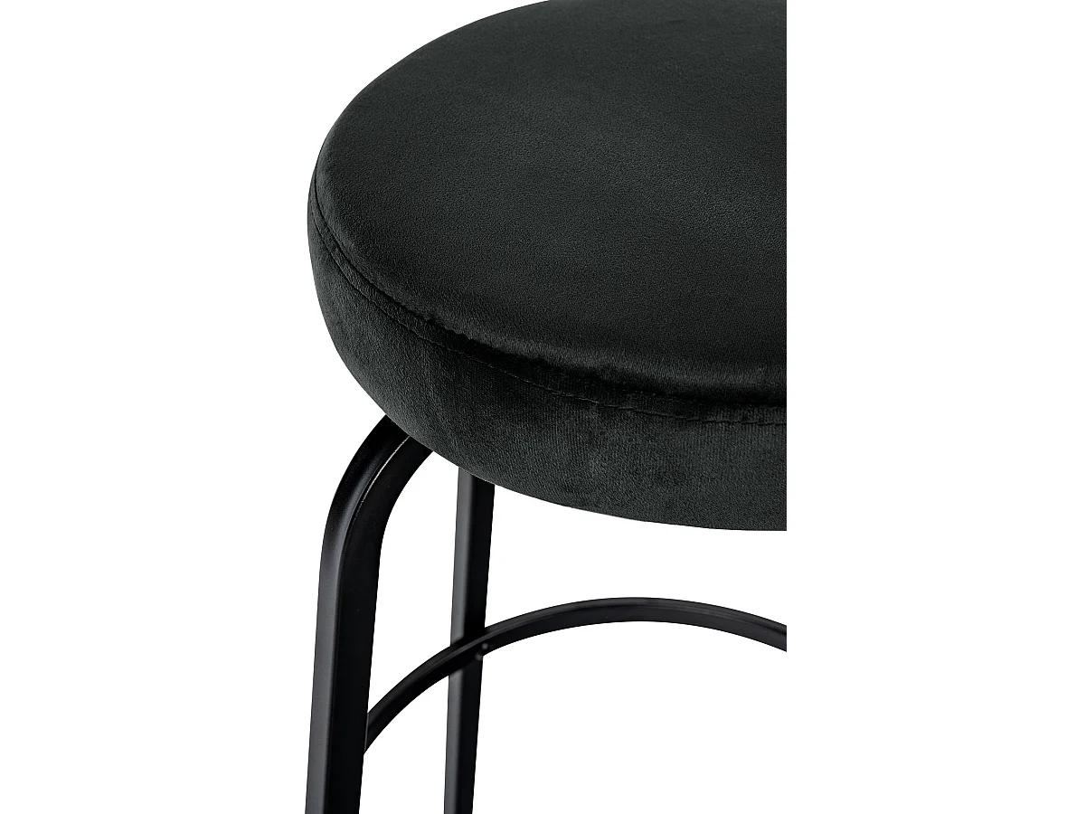 Tabouret de bar - Velours - Gris foncé - Kamari
