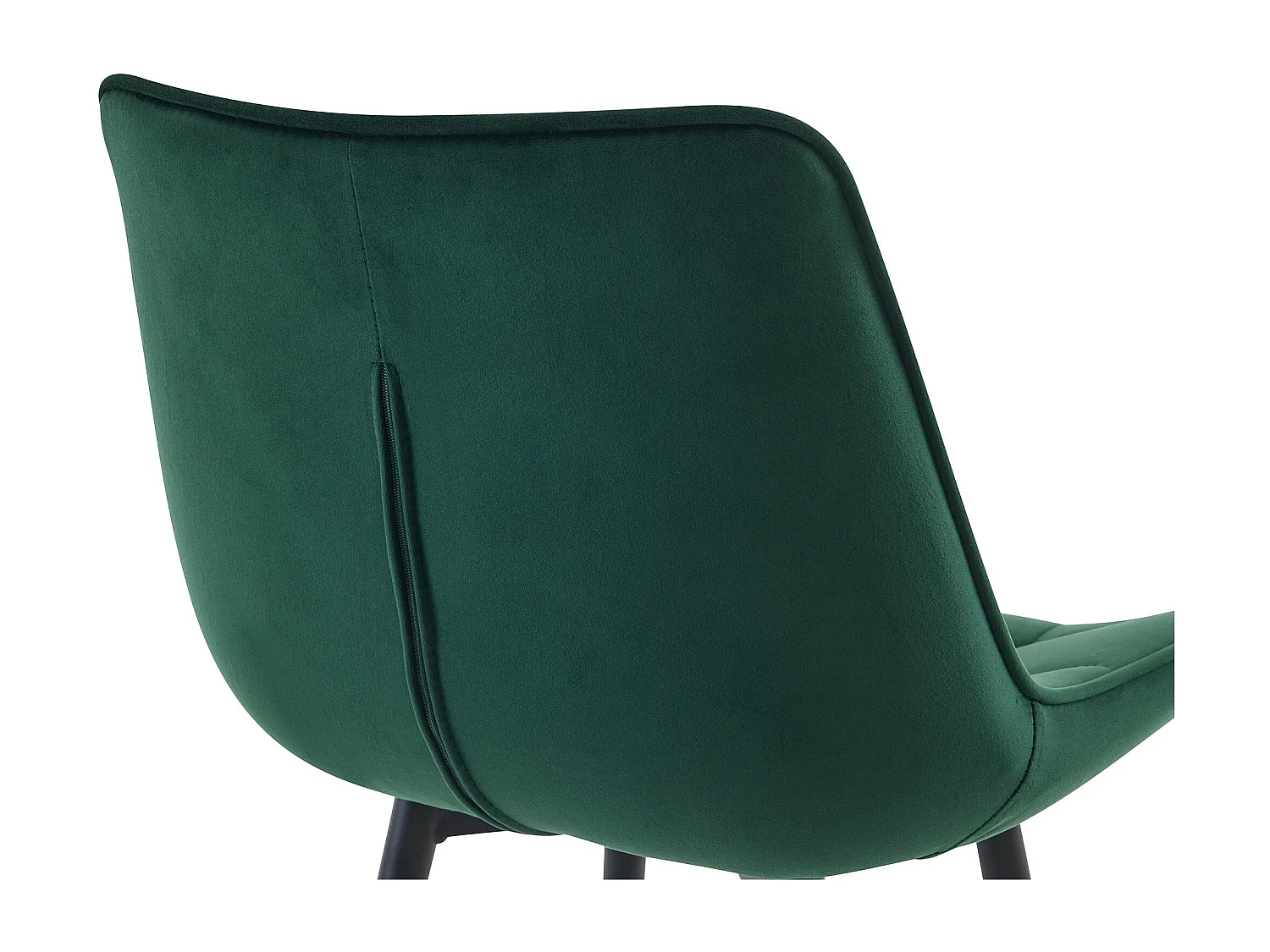 Lot de 2  Tabouret de bar - Velours & Métal noir mat - Vert - Dartford