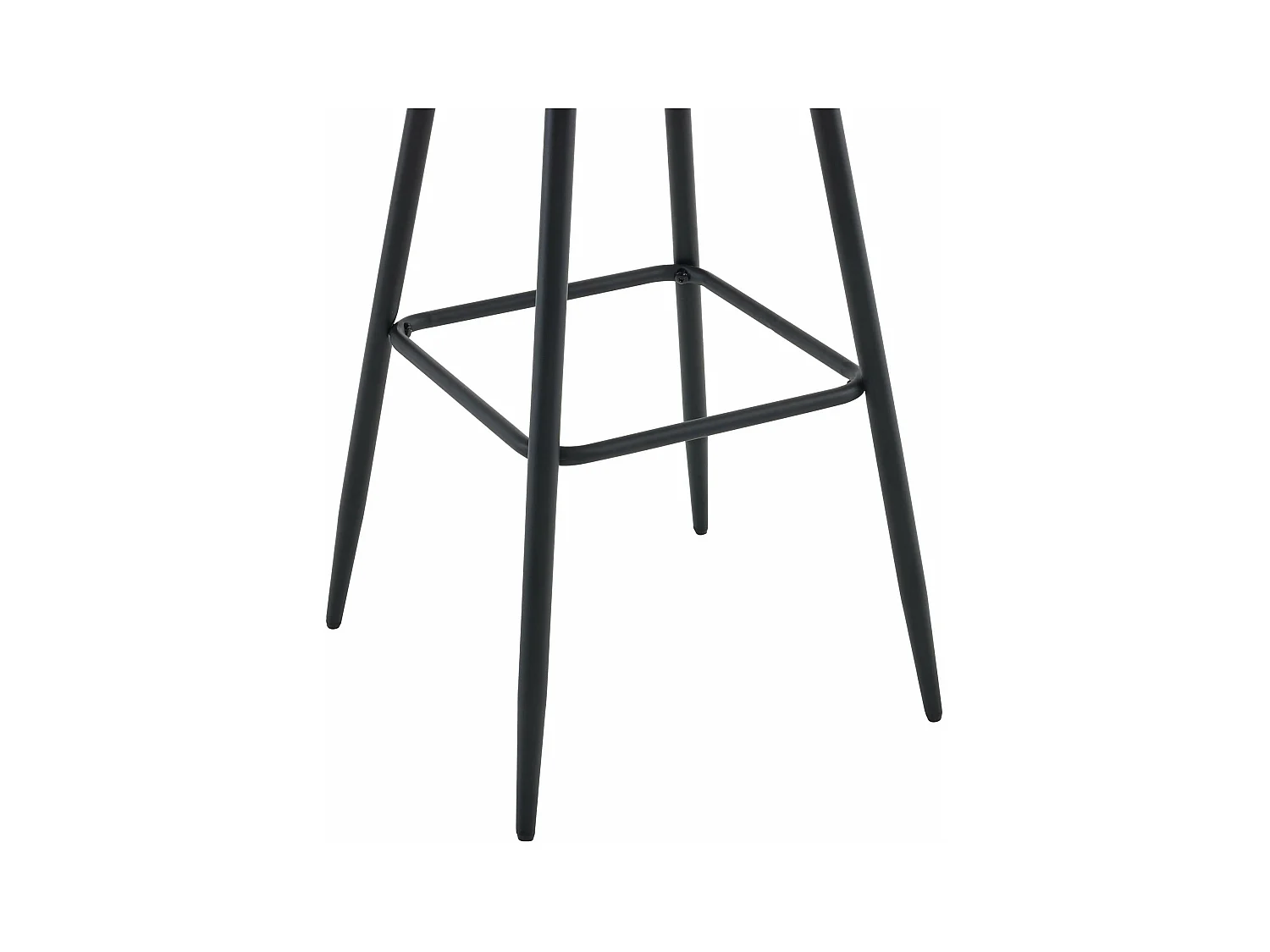 Lot de 2  Tabouret de bar - Tissu & Métal noir mat - Gris foncé - Dartford