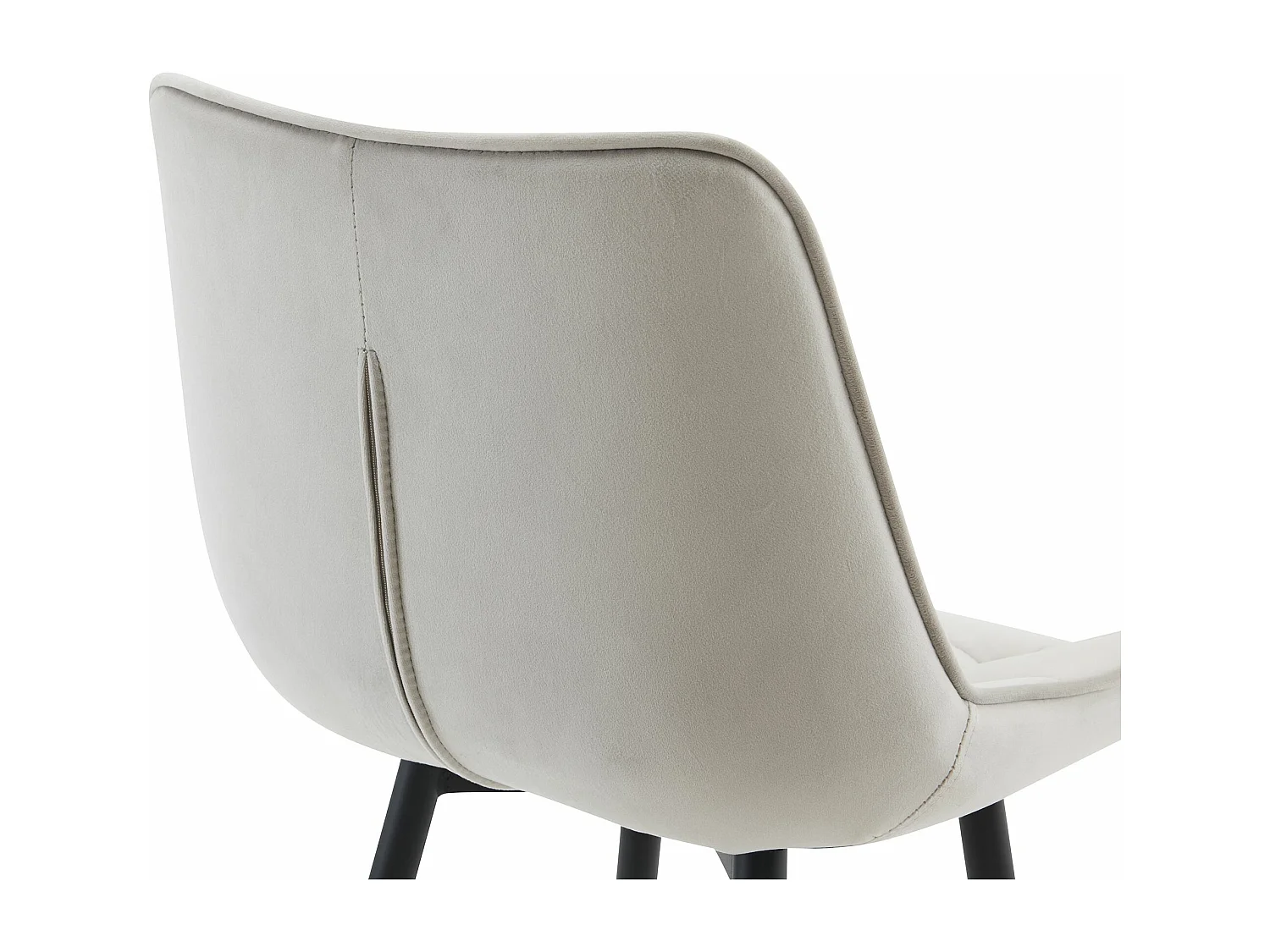 Tabouret de bar - Velours & Métal noir mat - Gris - Dartford