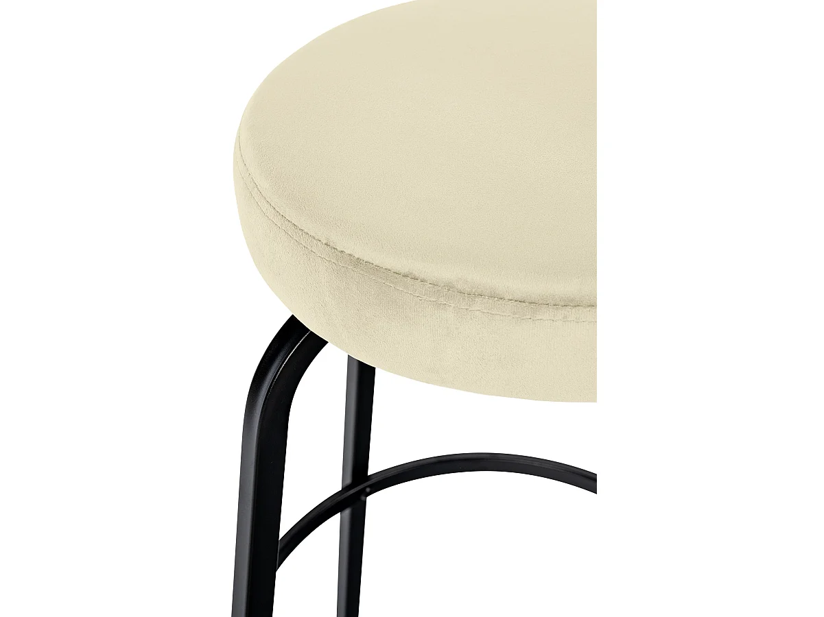 Tabouret de bar - Velours - Crème - Kamari