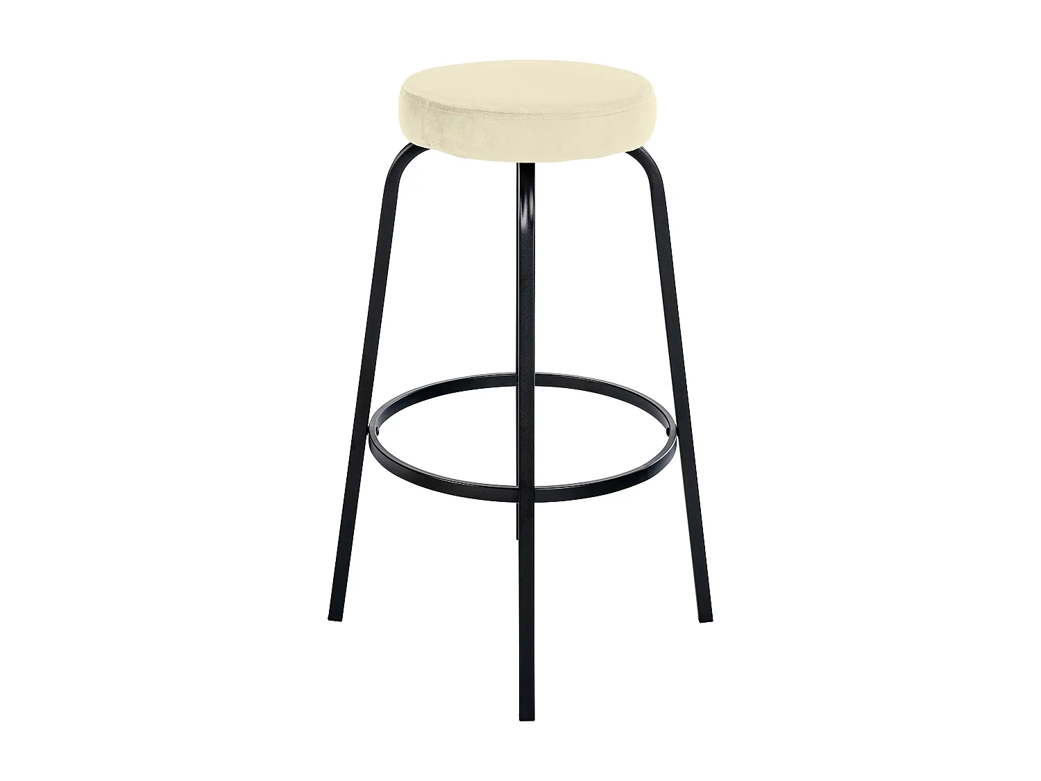 Tabouret de bar - Velours - Crème - Kamari