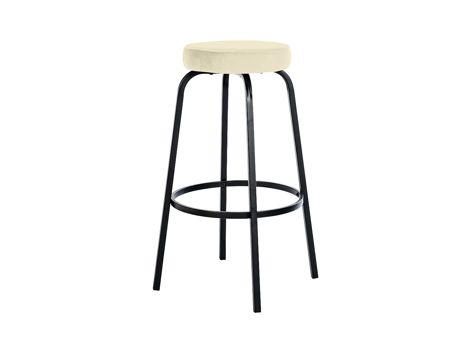 Tabouret de bar - Velours - Crème - Kamari