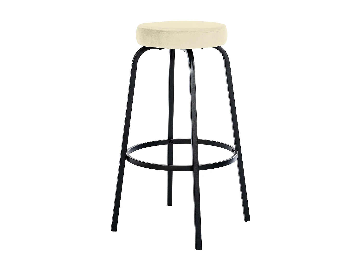 Tabouret de bar - Velours - Crème - Kamari