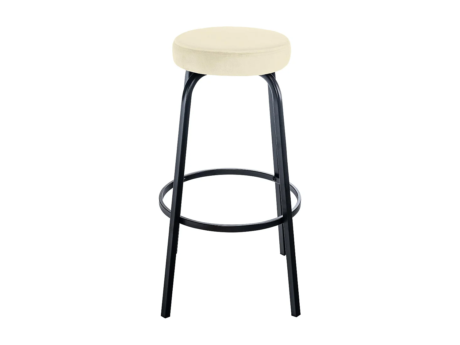 Tabouret de bar - Velours - Crème - Kamari