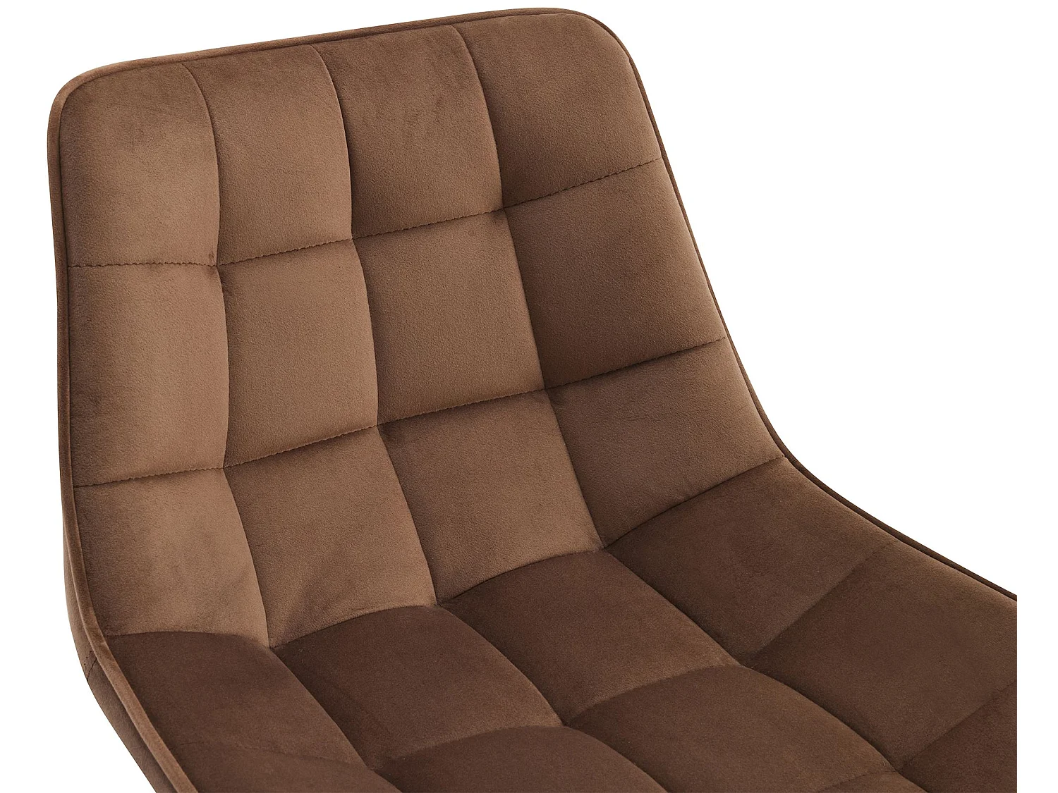 Tabouret de bar - Velours & Métal noir mat - Marron - Dartford