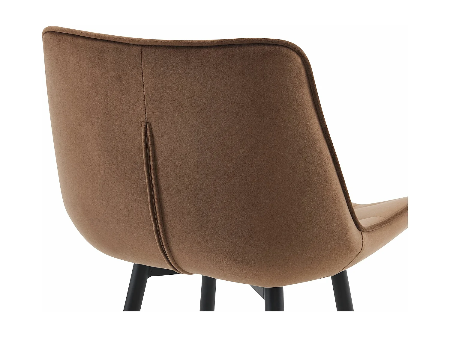 Lot de 2  Tabouret de bar - Velours & Métal noir mat - Marron - Dartford