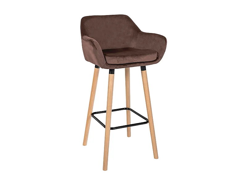 Tabouret de bar - Velours - Café - Grant