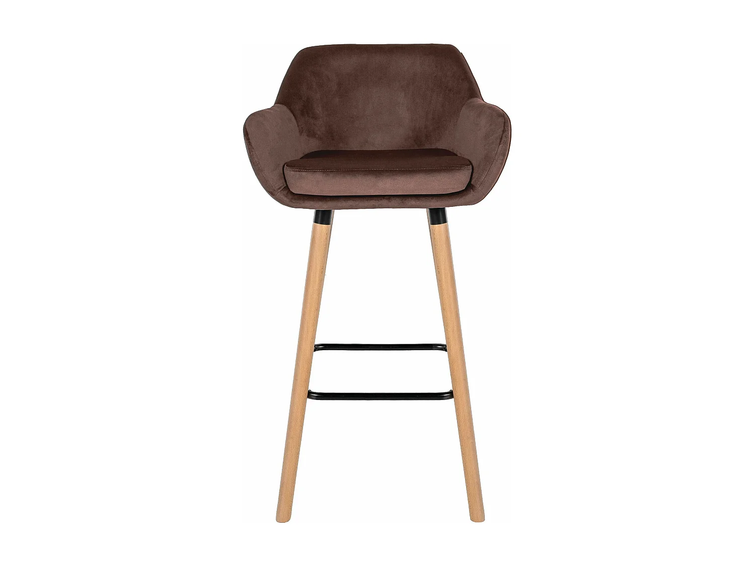 Tabouret de bar - Velours - Café - Grant