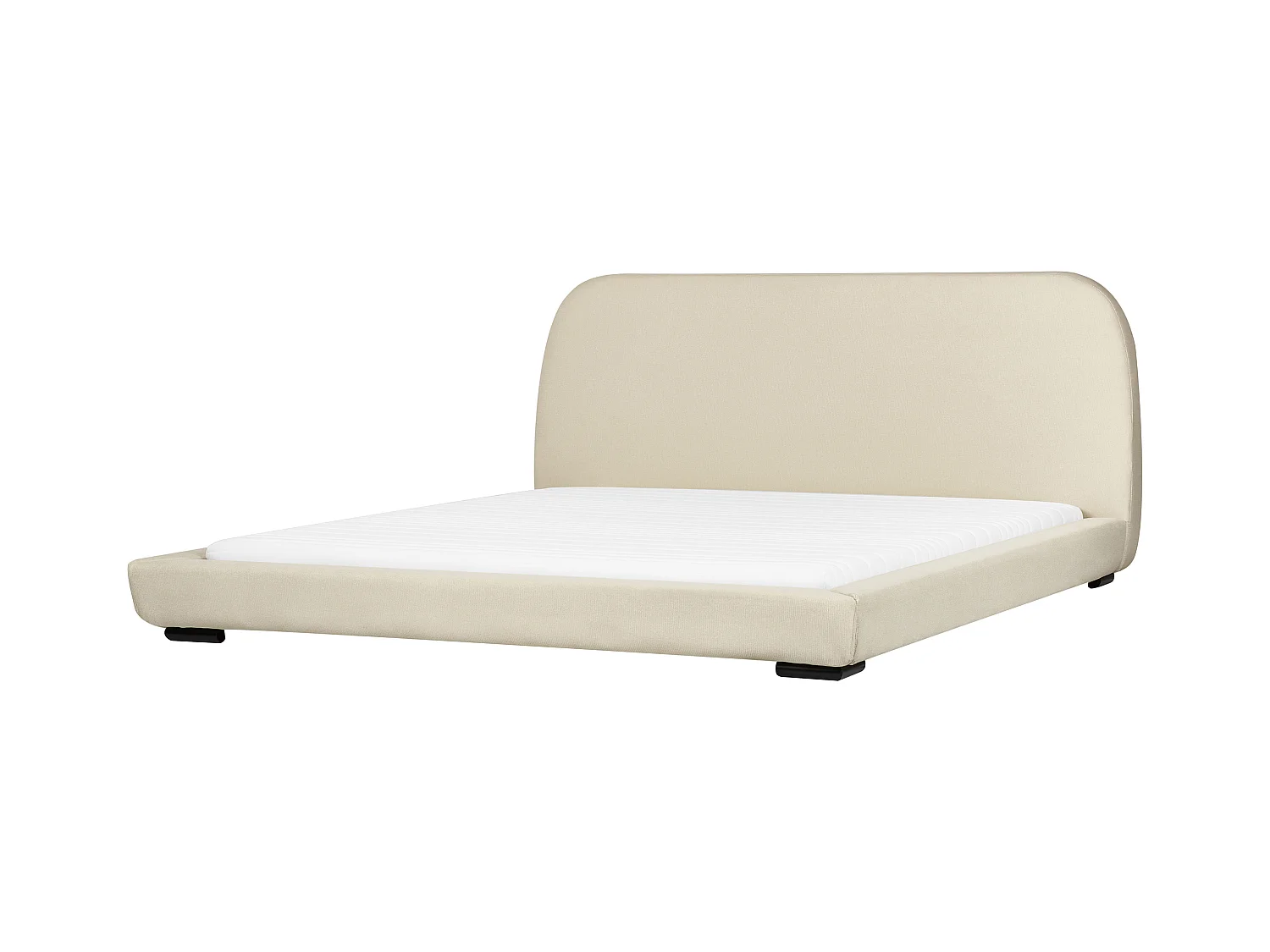 Lit avec sommier Tissu ROISEL 180 x 200 cm Beige clair
