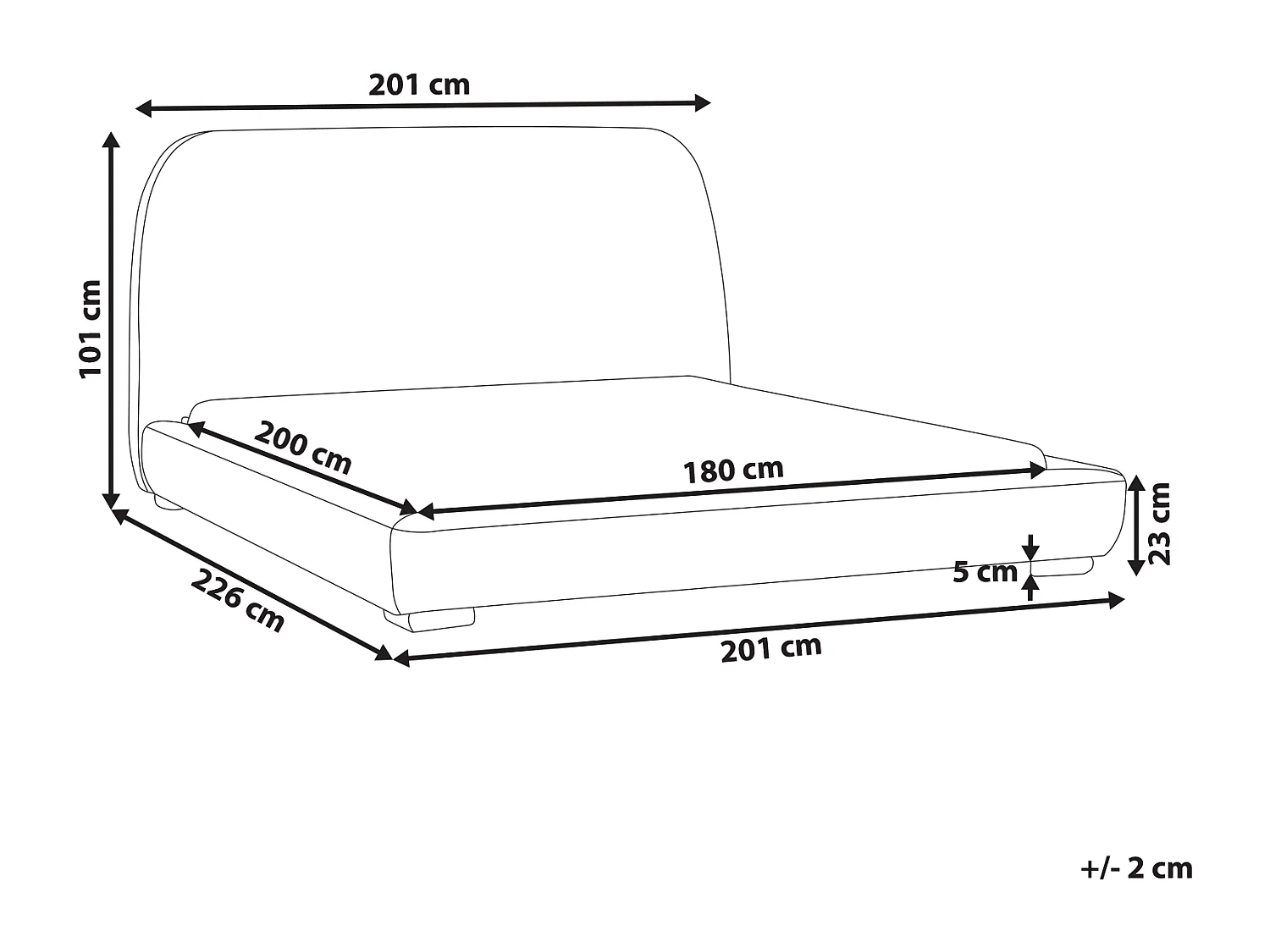 Bed Stof ROISEL 180 x 200 cm Lichtbeige