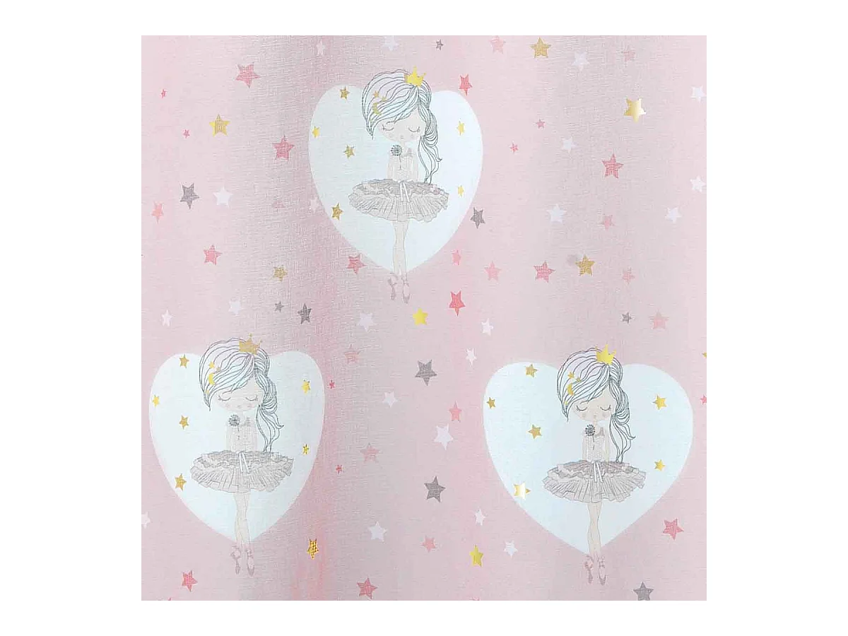 Rideau Voilage "Petite Étoile" 140x240cm Rose