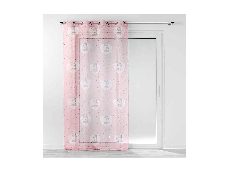 Rideau Voilage "Petite Étoile" 140x240cm Rose