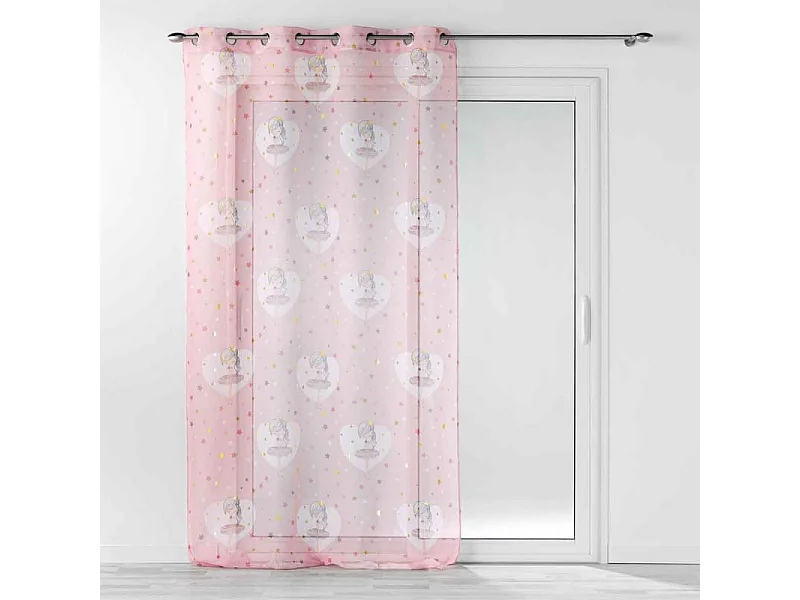 Rideau Voilage "Petite Étoile" 140x240cm Rose