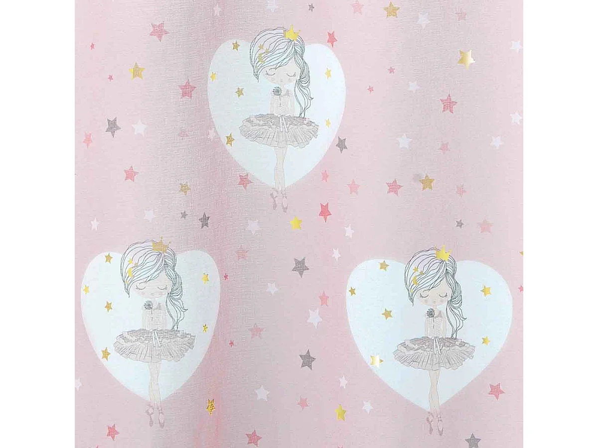 Rideau Voilage "Petite Étoile" 140x240cm Rose