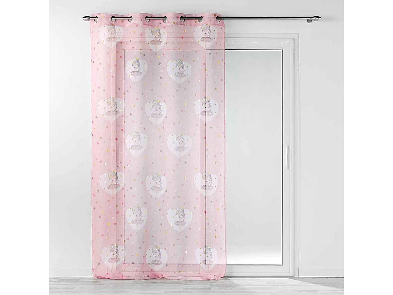 Rideau Voilage "Petite Étoile" 140x240cm Rose