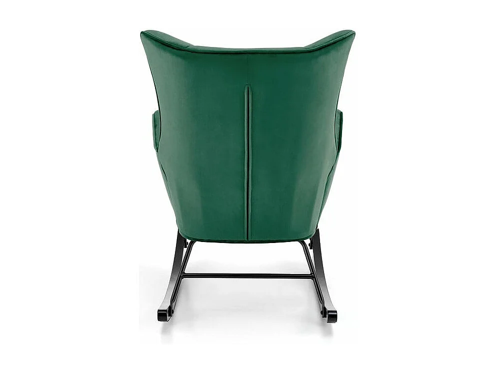Rocking-chair design en velours vert avec accoudoirs Market