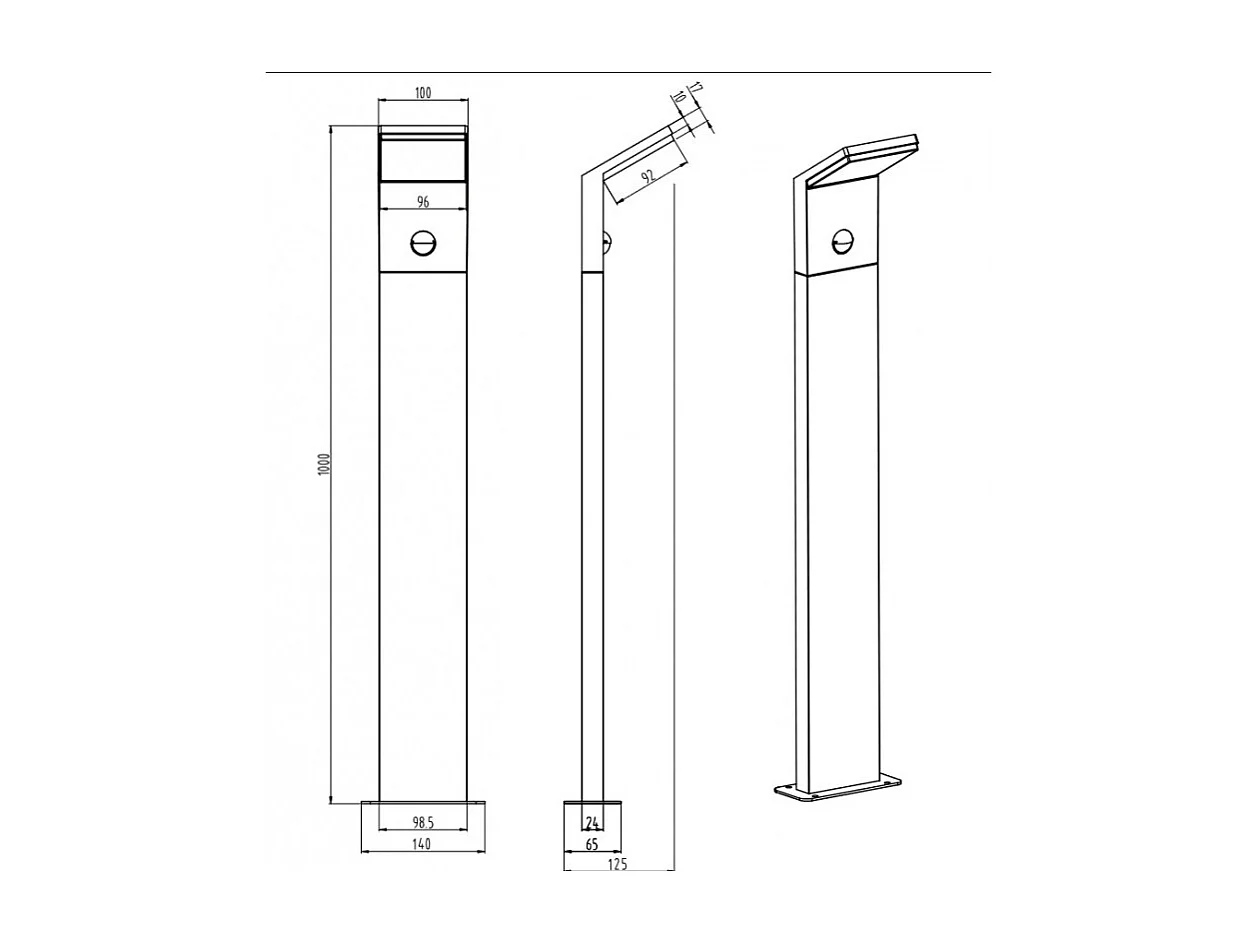 Potelet de jardin large Pearl à détection