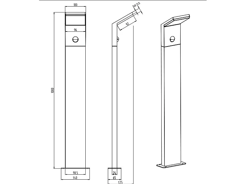 Potelet de jardin large Pearl à détection