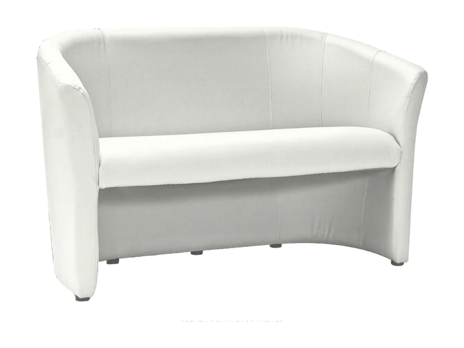 Sofá convertible de 2 plazas Tisso en ecopiel blanca