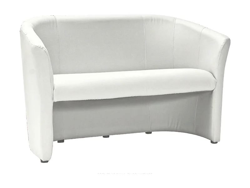 Canapé 2 places cabriolet en éco-cuir blanc Tisso