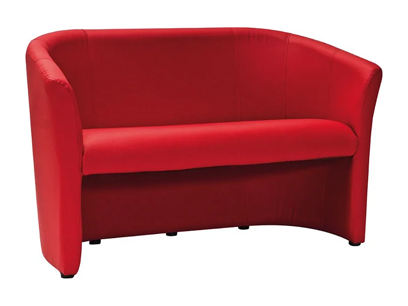 Canapé cabriolet 2 places en écocuir rouge Tisso