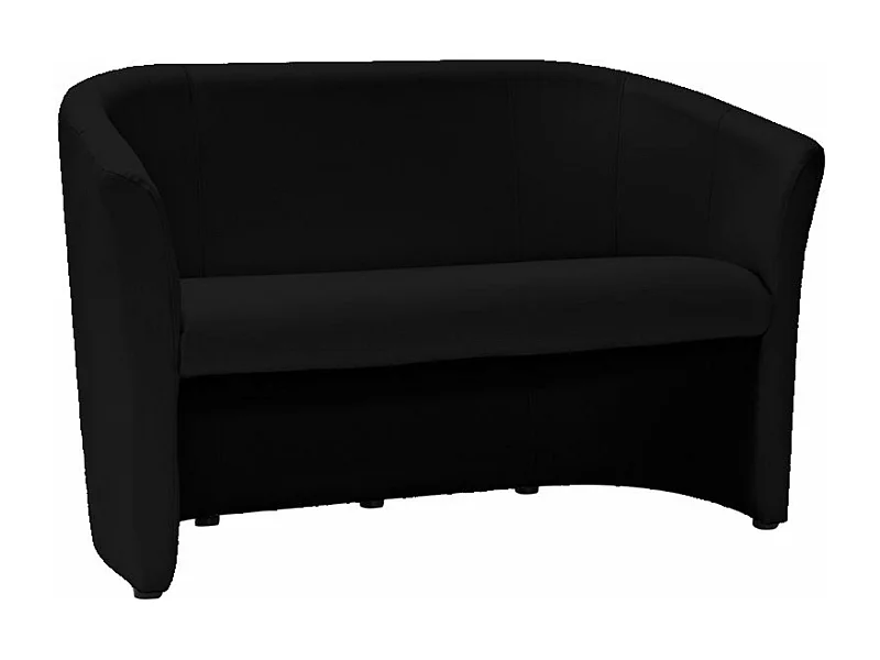 Canapé cabriolet 2 places en écocuir noir Tisso