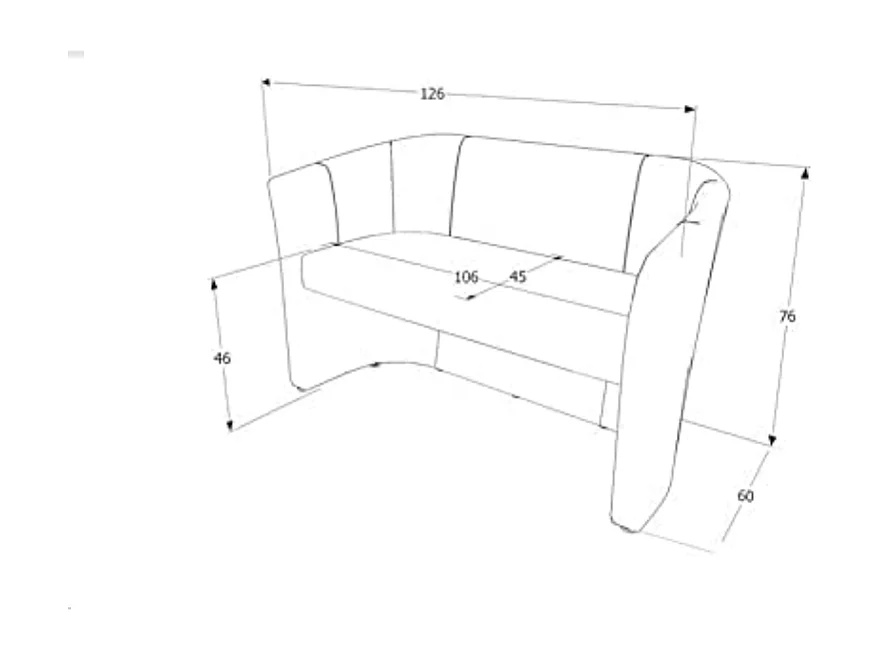 Sofá convertible verde de 2 plazas en polipiel Tisso