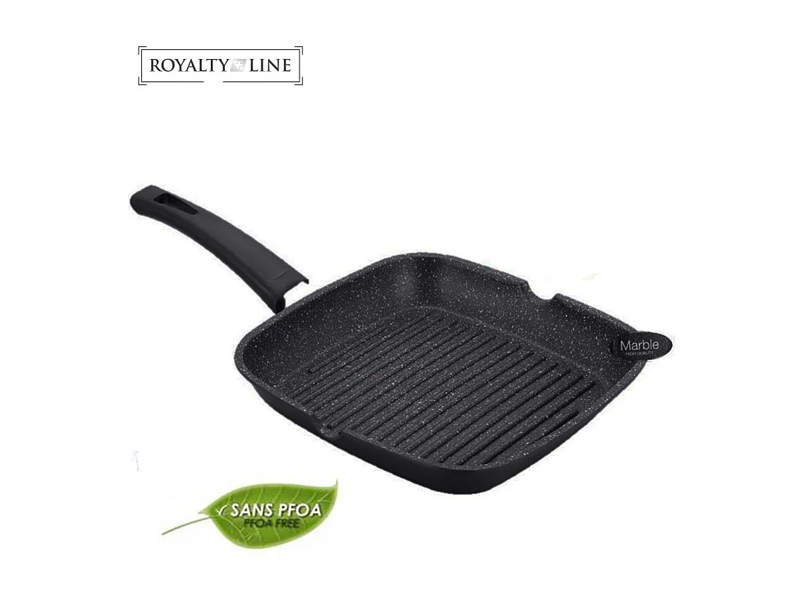 Royalty Line RL-AG28M: Poêle à griller de 28 cm avec revêtement en pierre