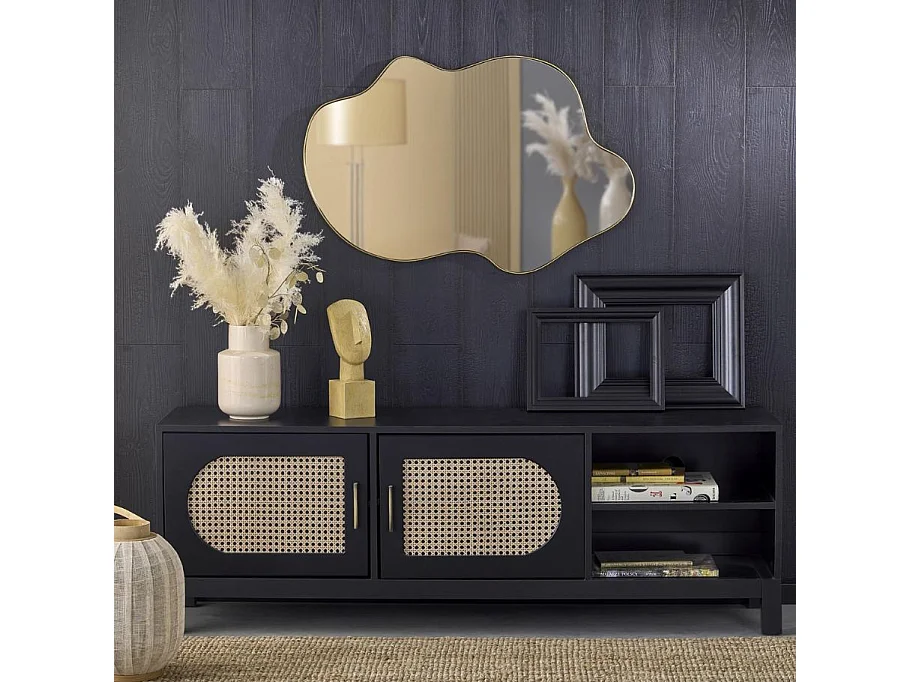 Miroir mural aluminium doré 56 x 90 cm Ely