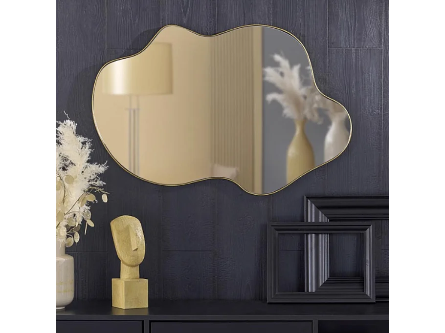 Miroir mural aluminium doré 56 x 90 cm Ely