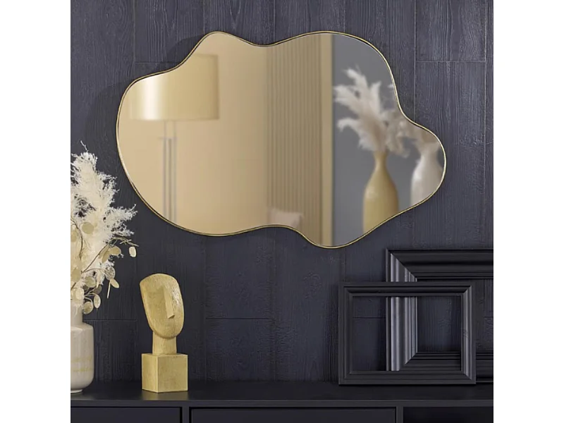 Miroir mural aluminium doré 56 x 90 cm Ely