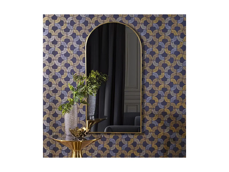 Espejo de bóveda en metal dorado 120 x 60 cm Hari